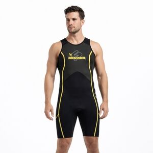 Sea-Doo ($120) Men’s Shorty Wetsuit Black Yellow Neoprene Surf Swim Jetski